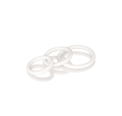 Pierścień-RUBBER RING WHITE SET 3PCS